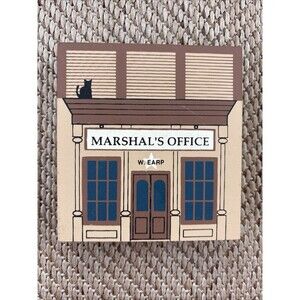 THE CATS MEOW WILD WEST MARSHAL'S OFFICE Wood Village 1992 Signed